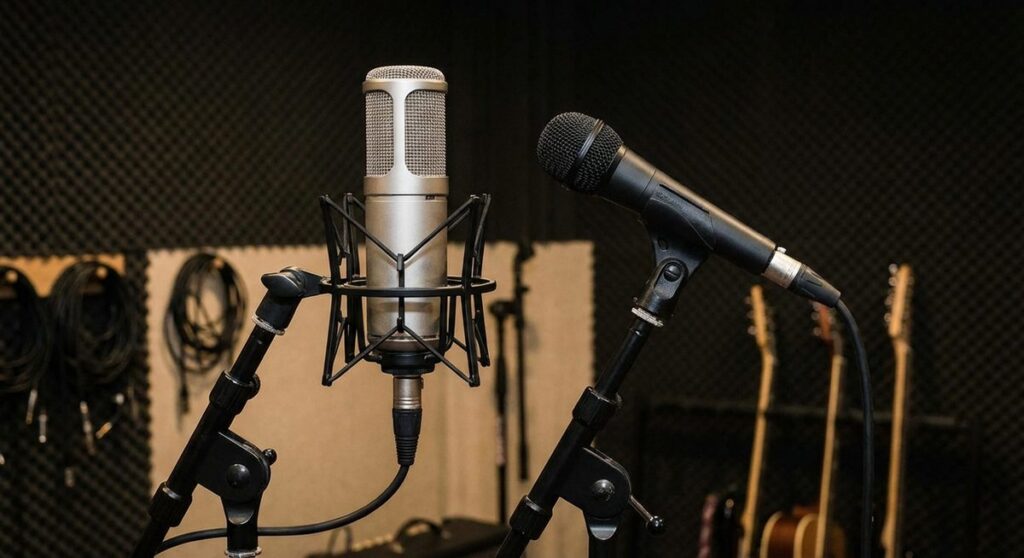 Micrófono condensador vs dinámico: comparativa